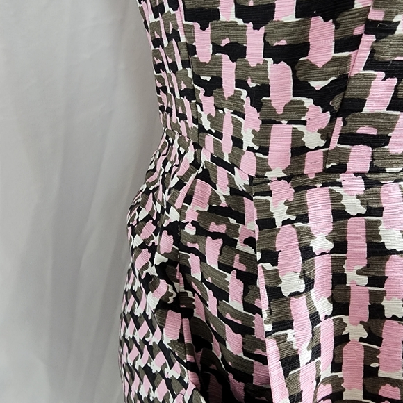 NWT Banana Republic Petite Abstract Silk Pink Pockets Dress Strapless, 4P - Picture 4 of 16